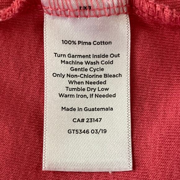 Talbots 100% Pima Cotton Tee Size XLP "The Talbots Tee" Coral Long Sleeve Casual - Picture 6 of 6